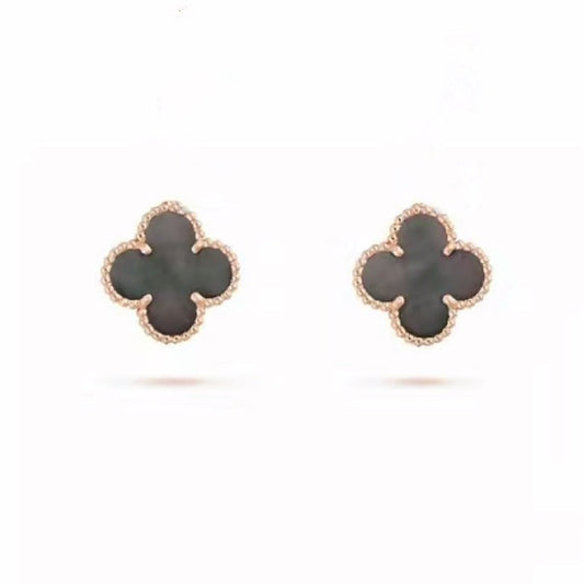 18K Celestial Vintage Alhambra Grey Earrings