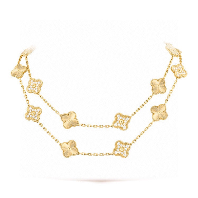 18K Celestial Vintage Alhambra 20 Motifs Long Necklace