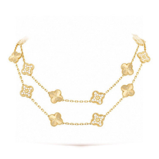18K Celestial Vintage Alhambra 20 Motifs Long Necklace