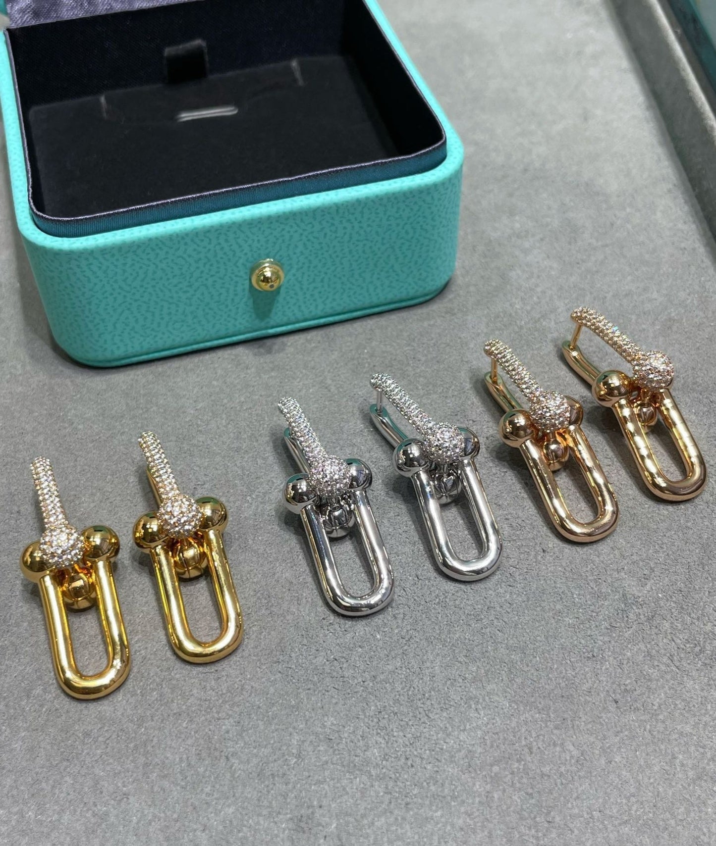 18K Celestial T HardWear Large Link Diamonds Earrings