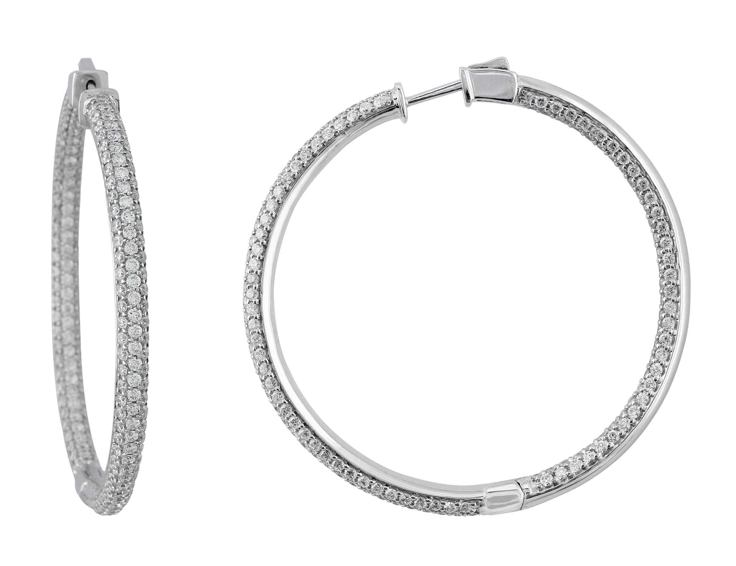 Round Diamond Hoop Earrings