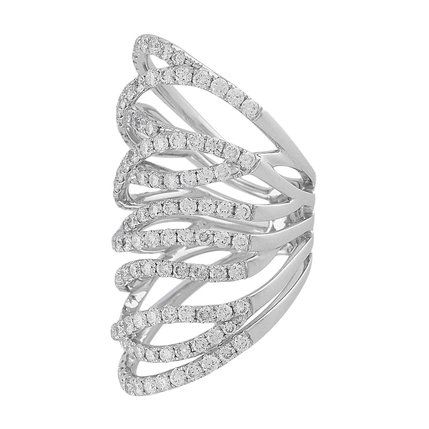 18k White Gold 4.03ctw Diamond Wide Lace Ring