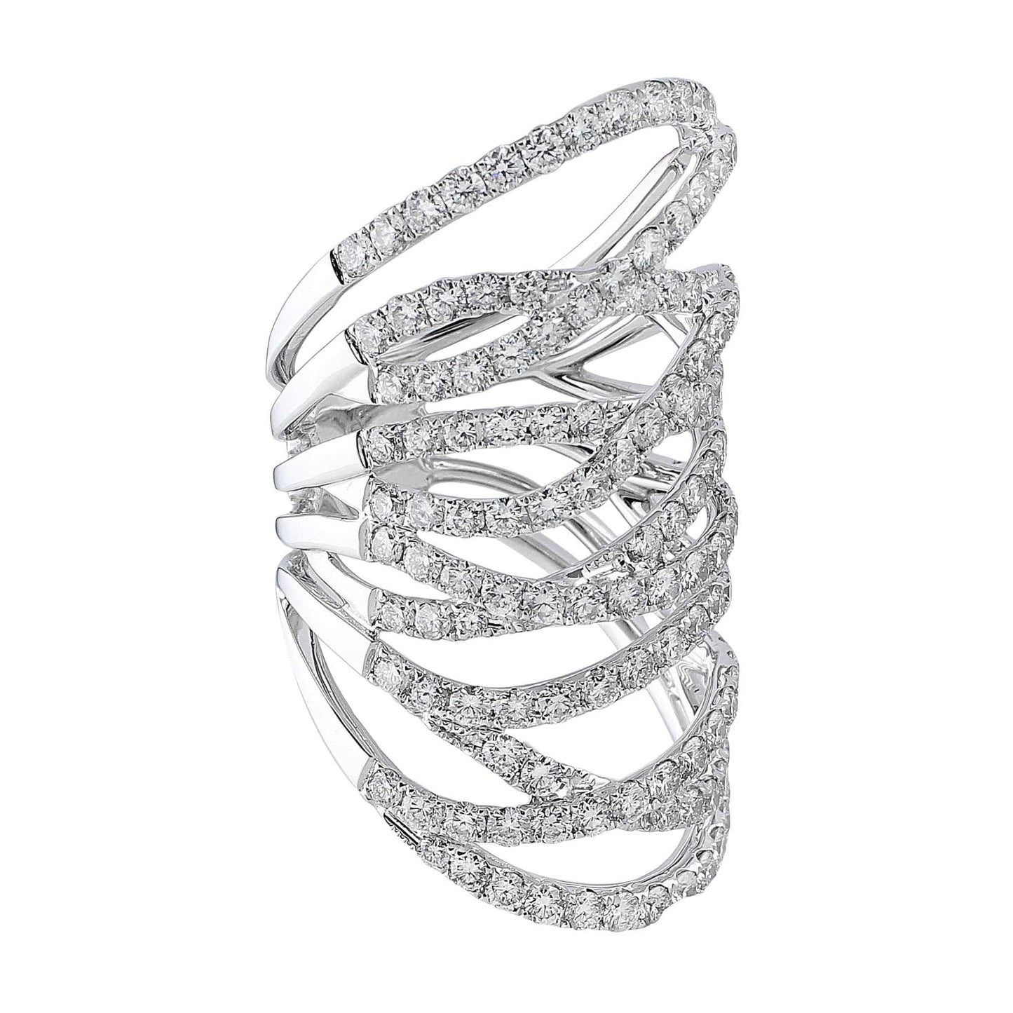 18k White Gold 4.03ctw Diamond Wide Lace Ring
