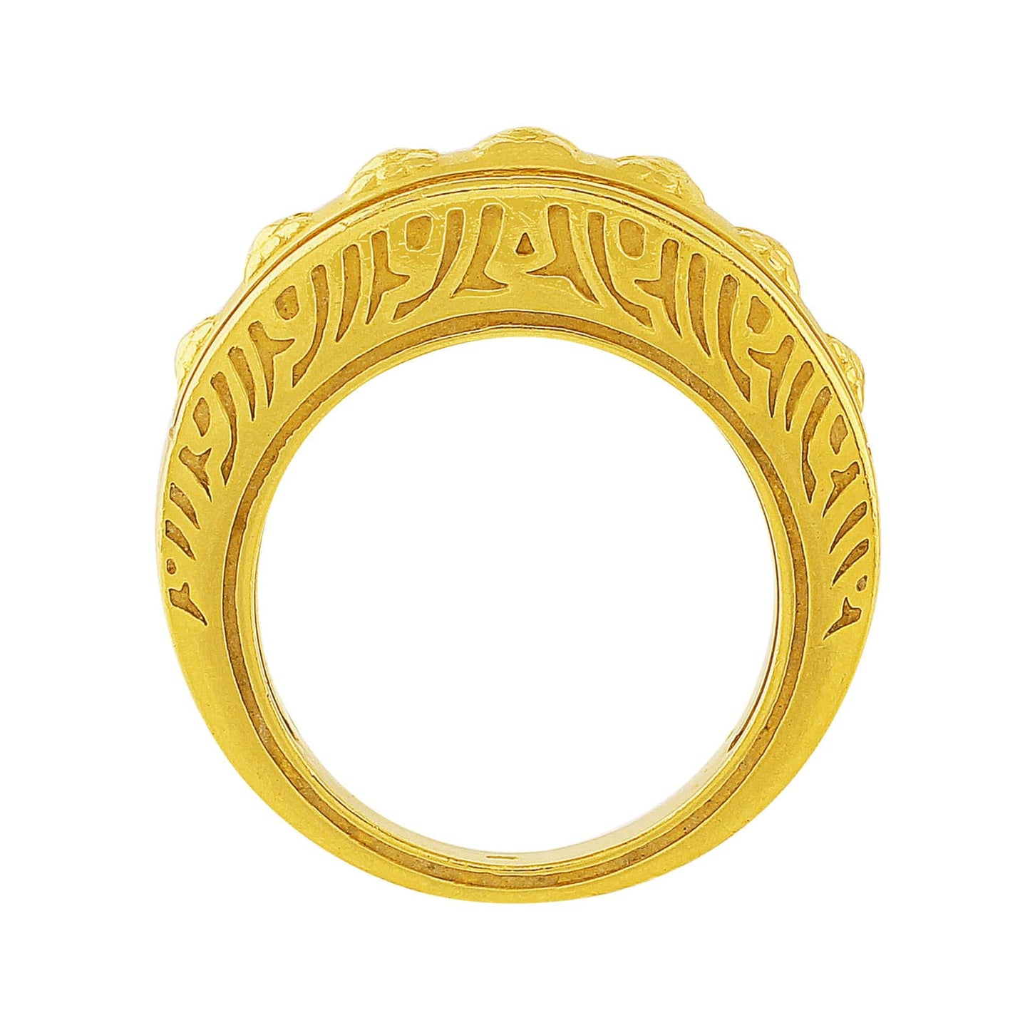 18k Yellow Gold Flower Carrera Y Carrera Band