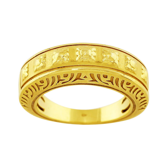 18k Yellow Gold Flower Carrera Y Carrera Band