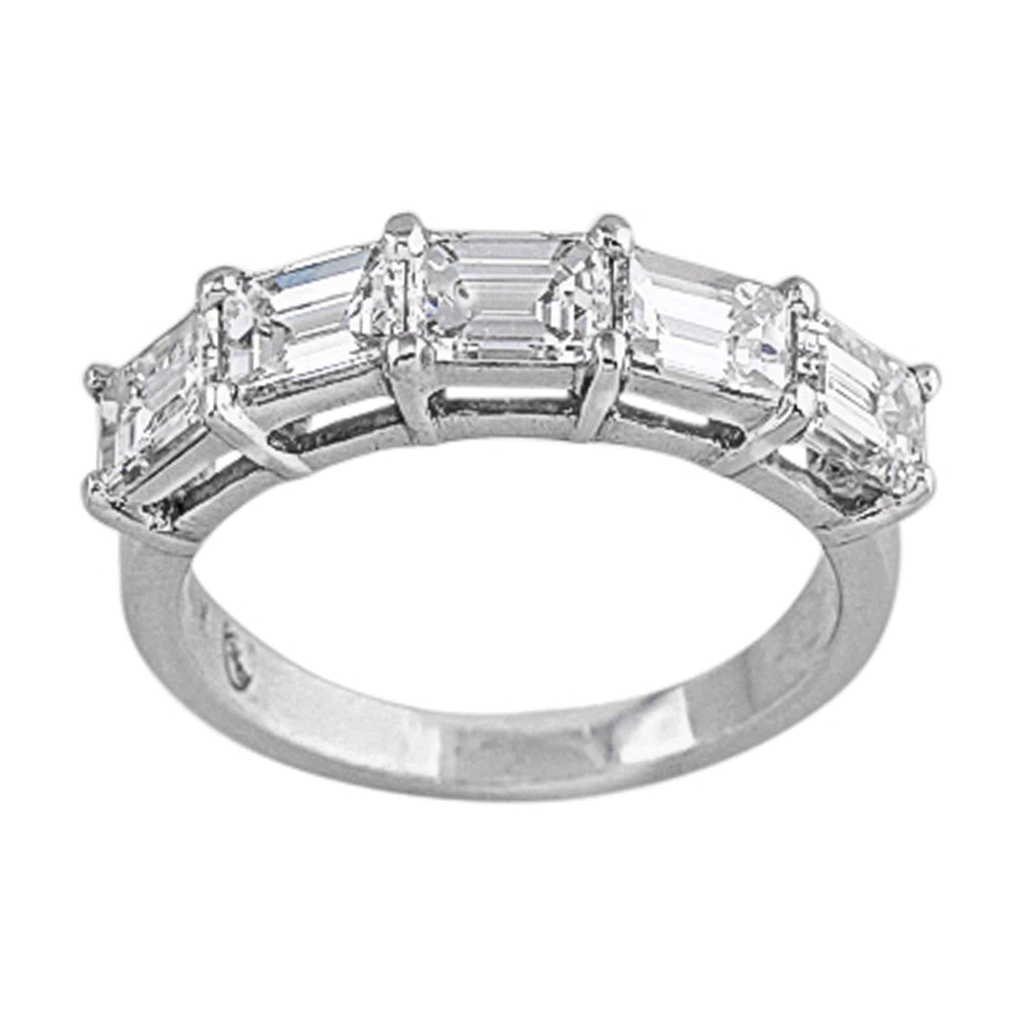 Rivière Platinum 2.53ctw Emerald-Cut Diamond Band