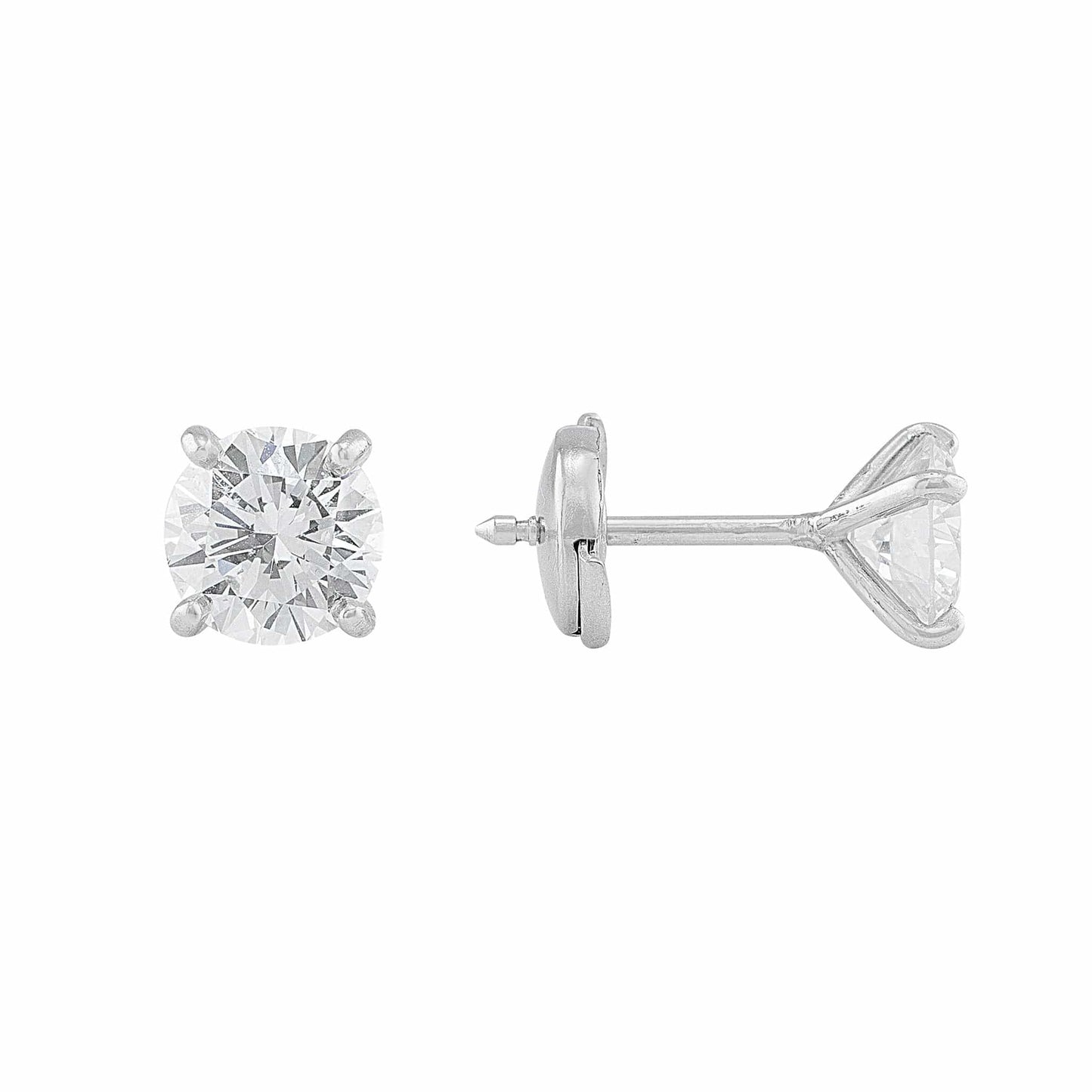 Platinum 2ct Diamond Stud Earrings