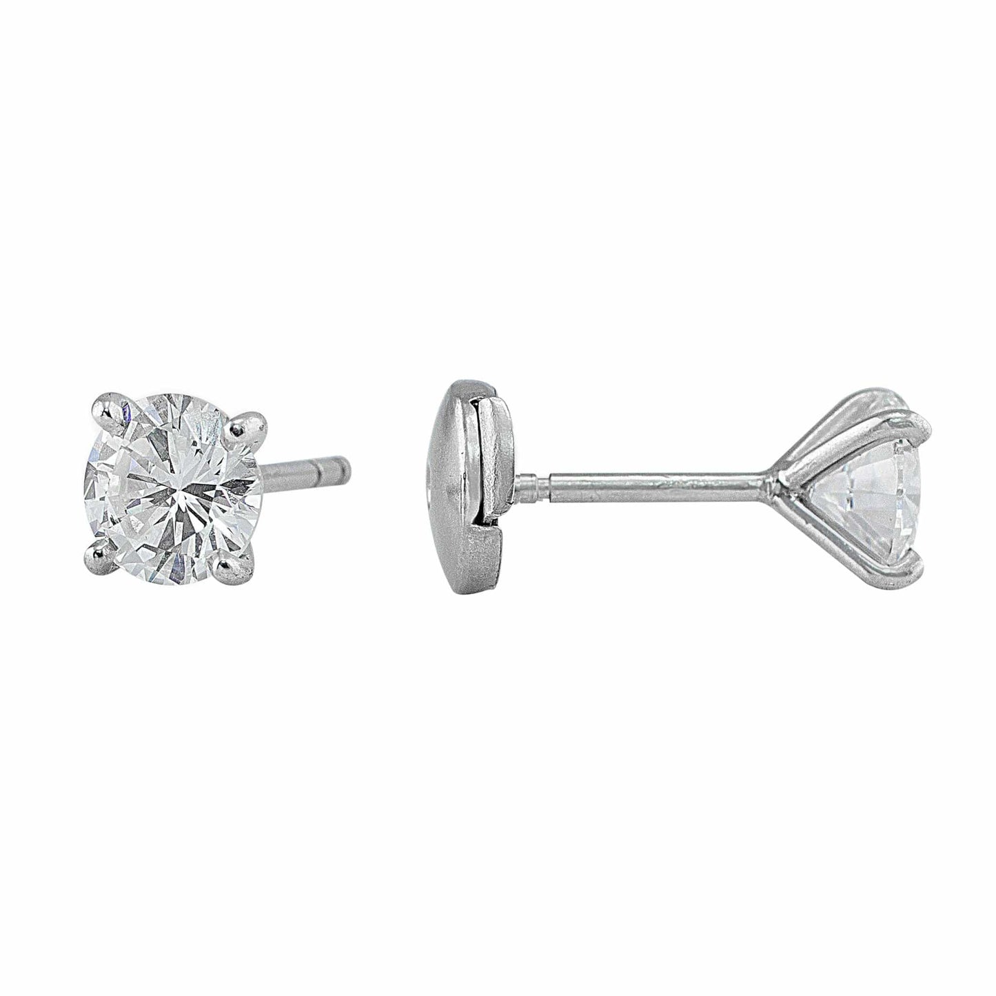 Platinum 1.98ctw Diamond Stud Earrings