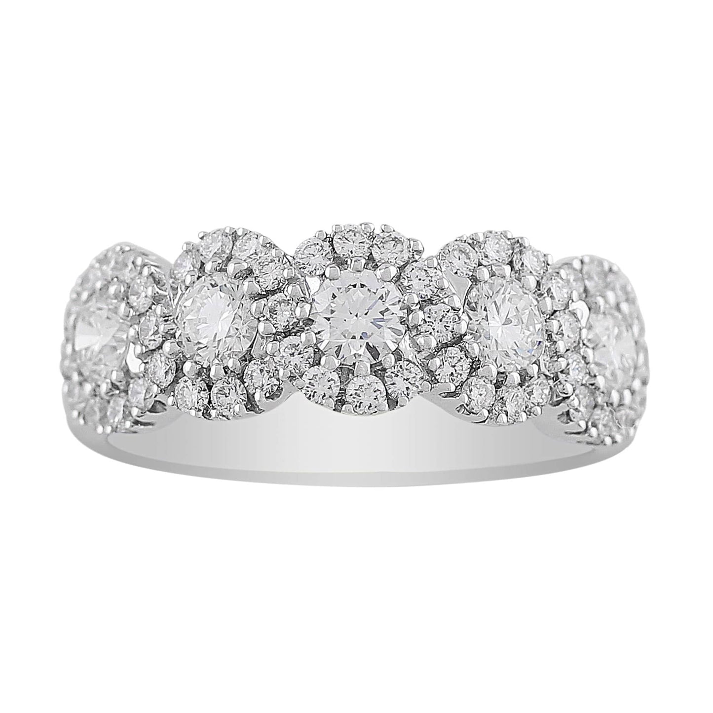18k White Gold Brilliant Circle Design Diamond Band