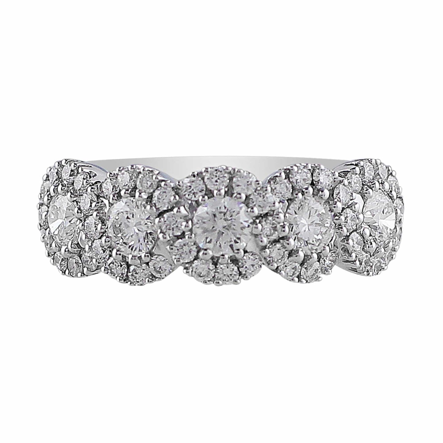 18k White Gold Brilliant Circle Design Diamond Band