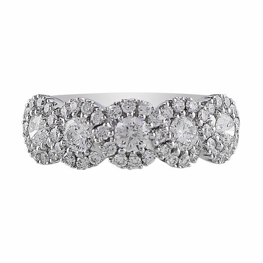 18k White Gold Brilliant Circle Design Diamond Band
