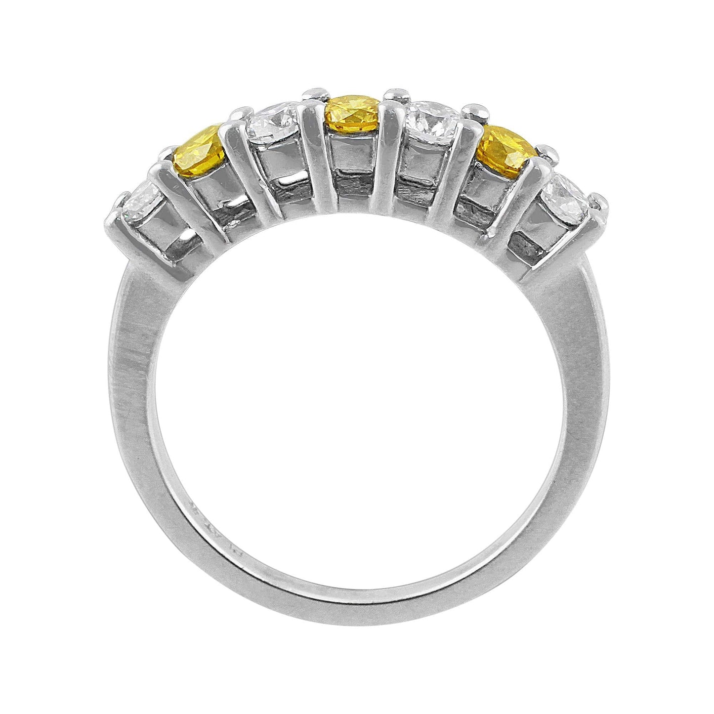 Platinum Diamond and Fancy Yellow Diamond Band