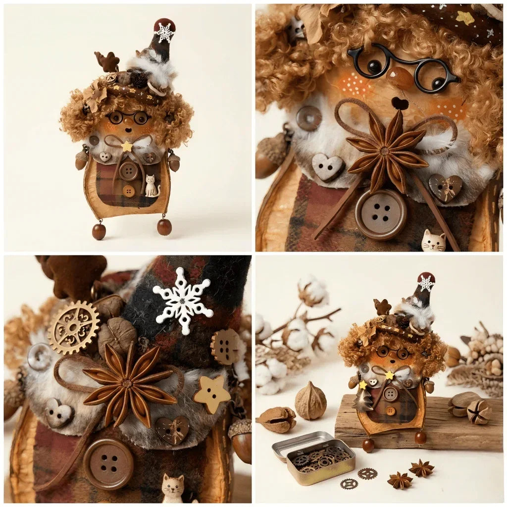 Kringle Pod Sprite side view – adventurous handcrafted forest spirit wearable charm | ZAPIFIY