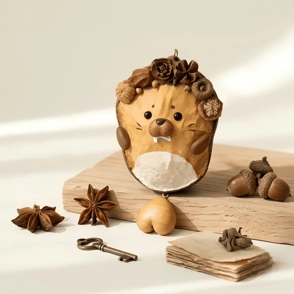 Leo Pod Sprite – bold handmade forest spirit art figurine from seed pod | ZAPIFIY