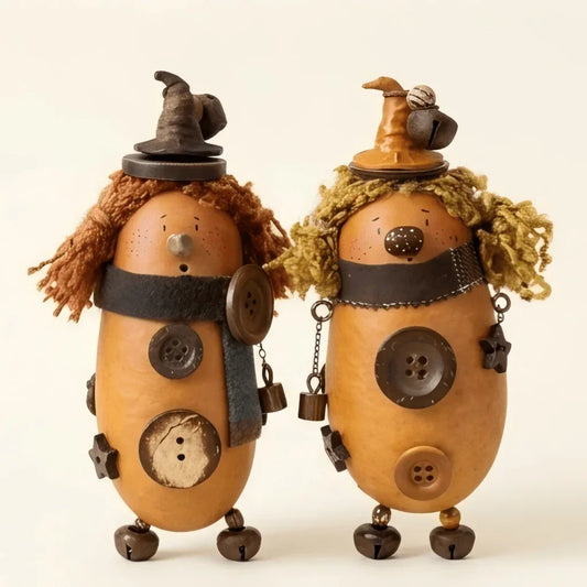 Lumos & Luna Pod Sprite – twin handmade forest spirit collectible set | ZAPIFIY