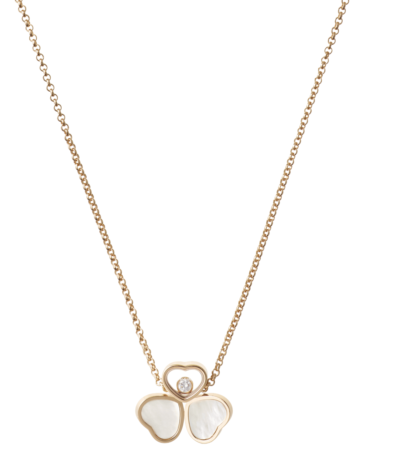 Happy Hearts Wings Necklace Mother of Pearl