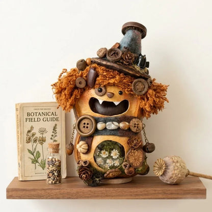Orchid Pod Sprite side view – garden-inspired artisan forest spirit collectible | ZAPIFIY