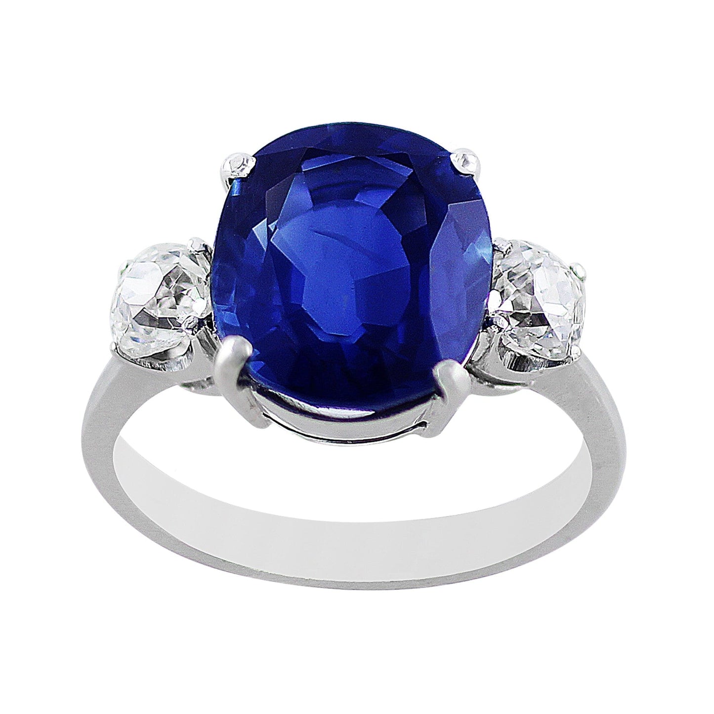 Platinum 5.11ct Ceylon Sapphire Diamond Ring