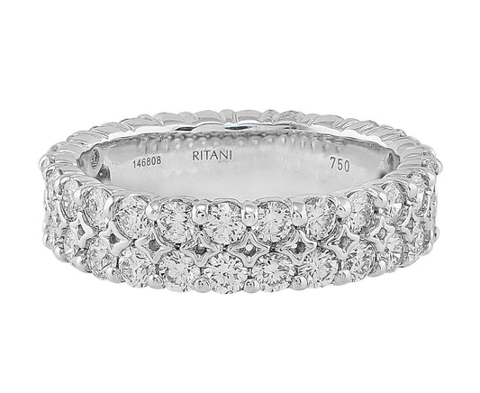 18k White Gold Diamond Eternity Prong Set Ring