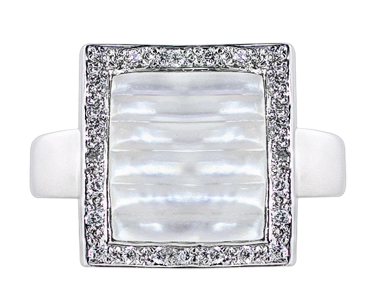 18k White Gold Mother Of Pearl Diamond Ring