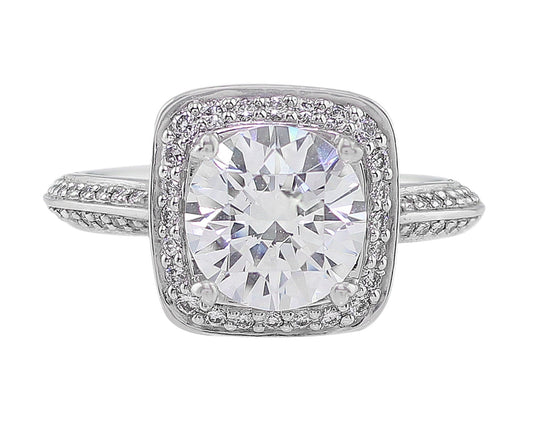 18k White Gold Master Work Micro Pave Set Diamond Setting