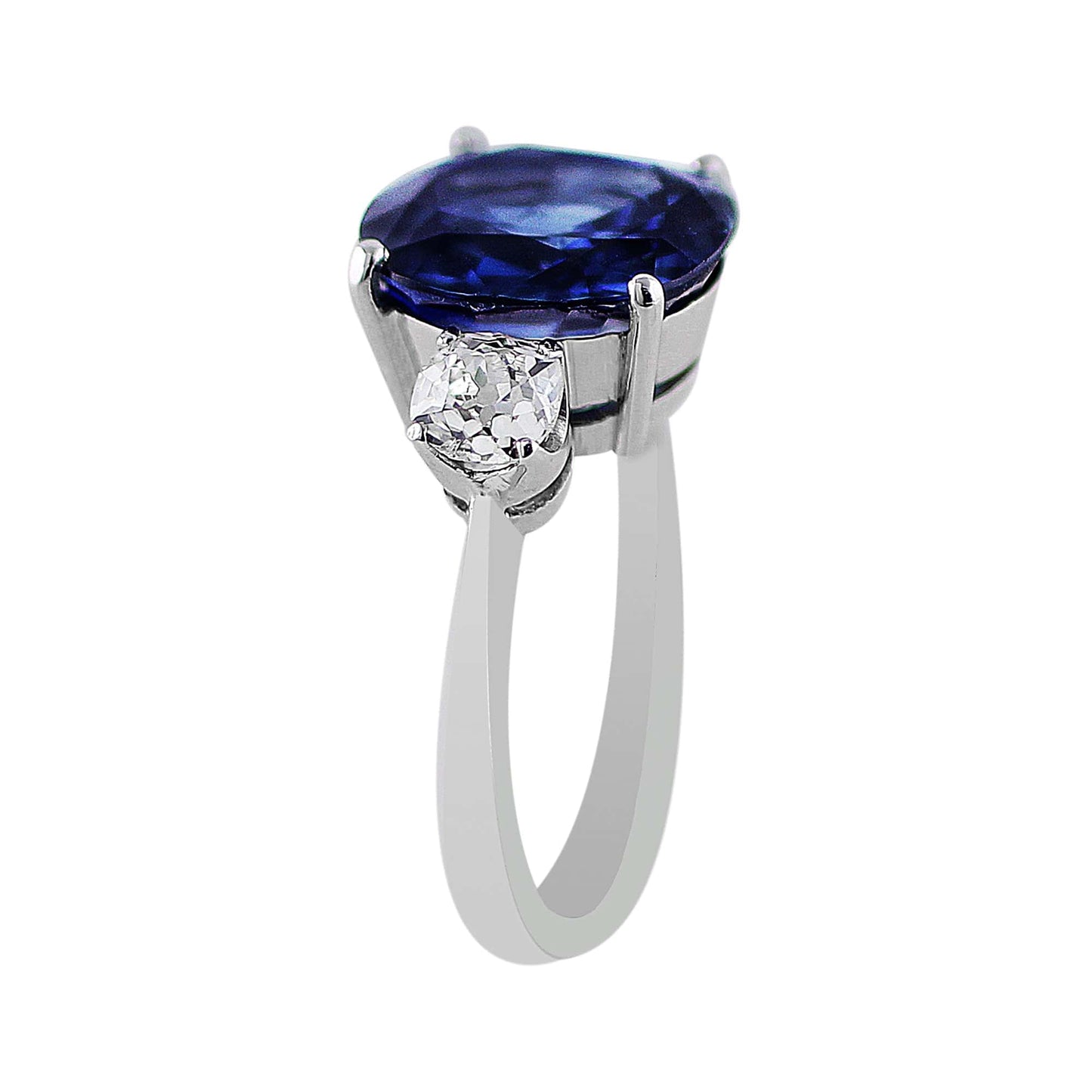 Platinum 5.11ct Ceylon Sapphire Diamond Ring