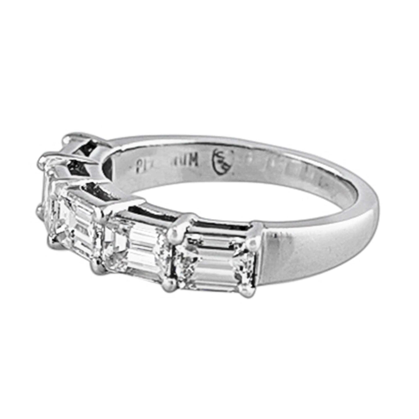 Rivière Platinum 2.53ctw Emerald-Cut Diamond Band