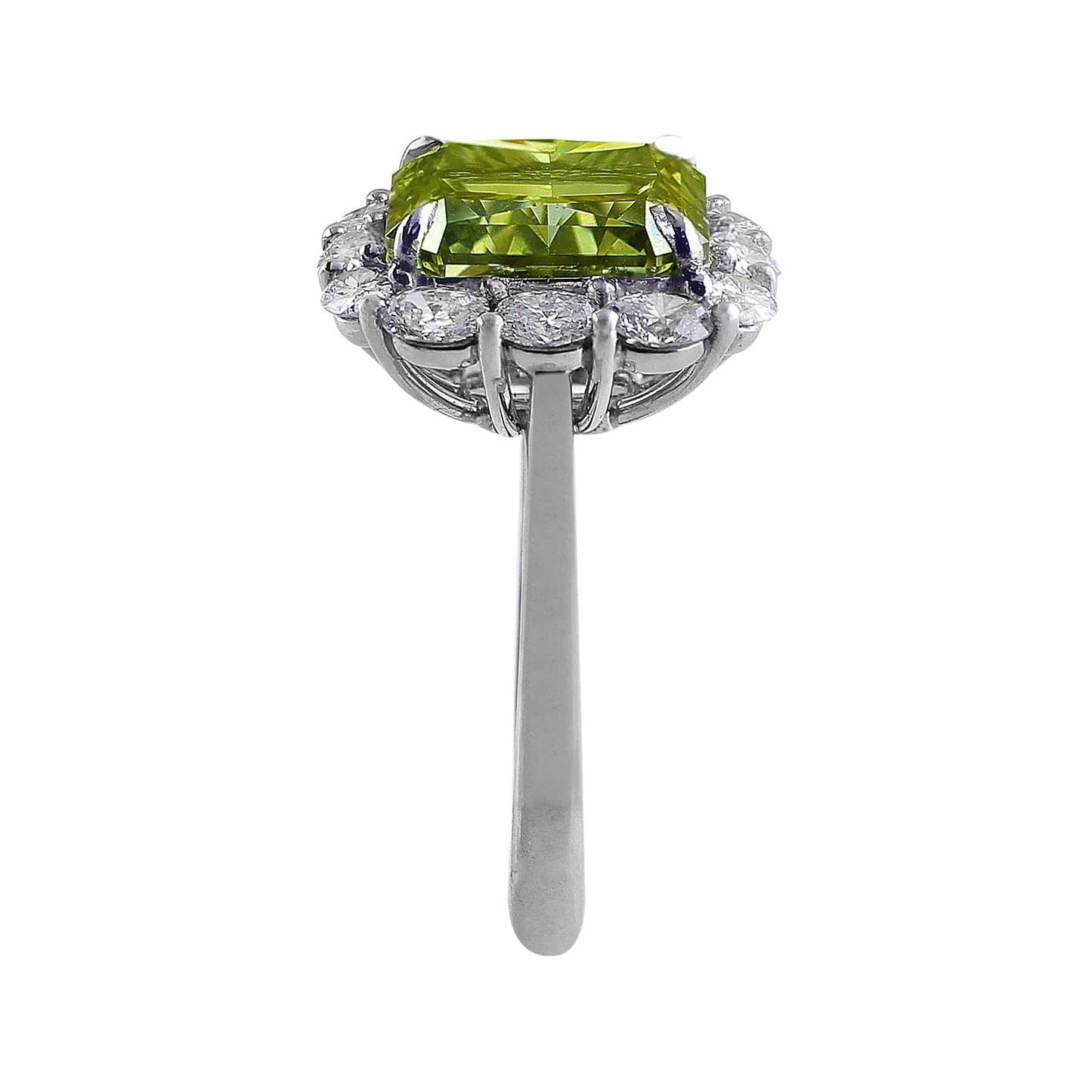 Rivière Platinum 5ct Fancy Green Diamond Ring, GIA Certified