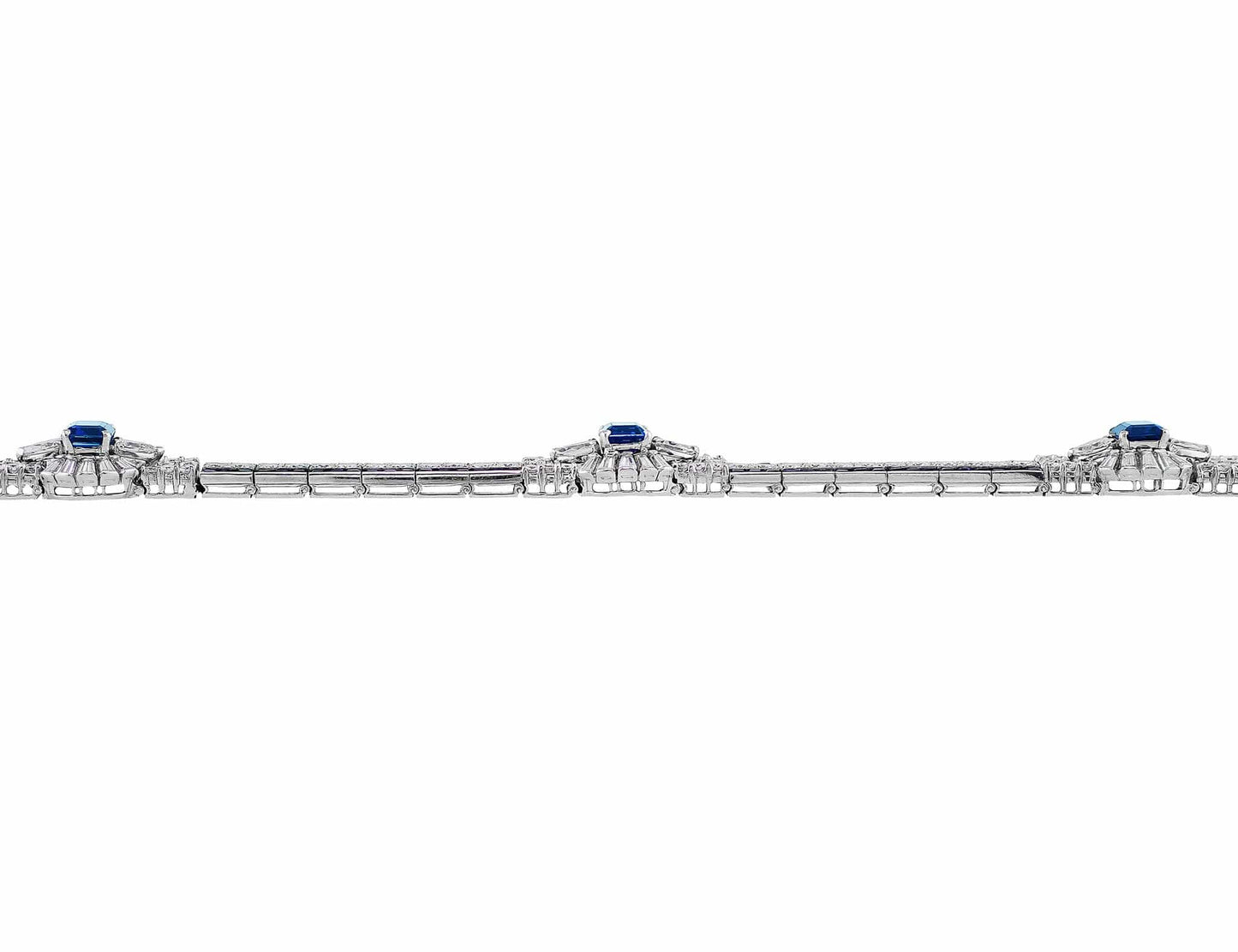 Platinum Estate Oscar Heyman Natural Color Sapphire Bracelet