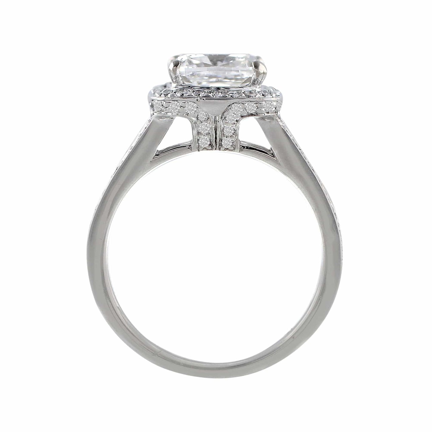 Rivière 18k White Gold 2ct Cushion Cut Diamond Ring