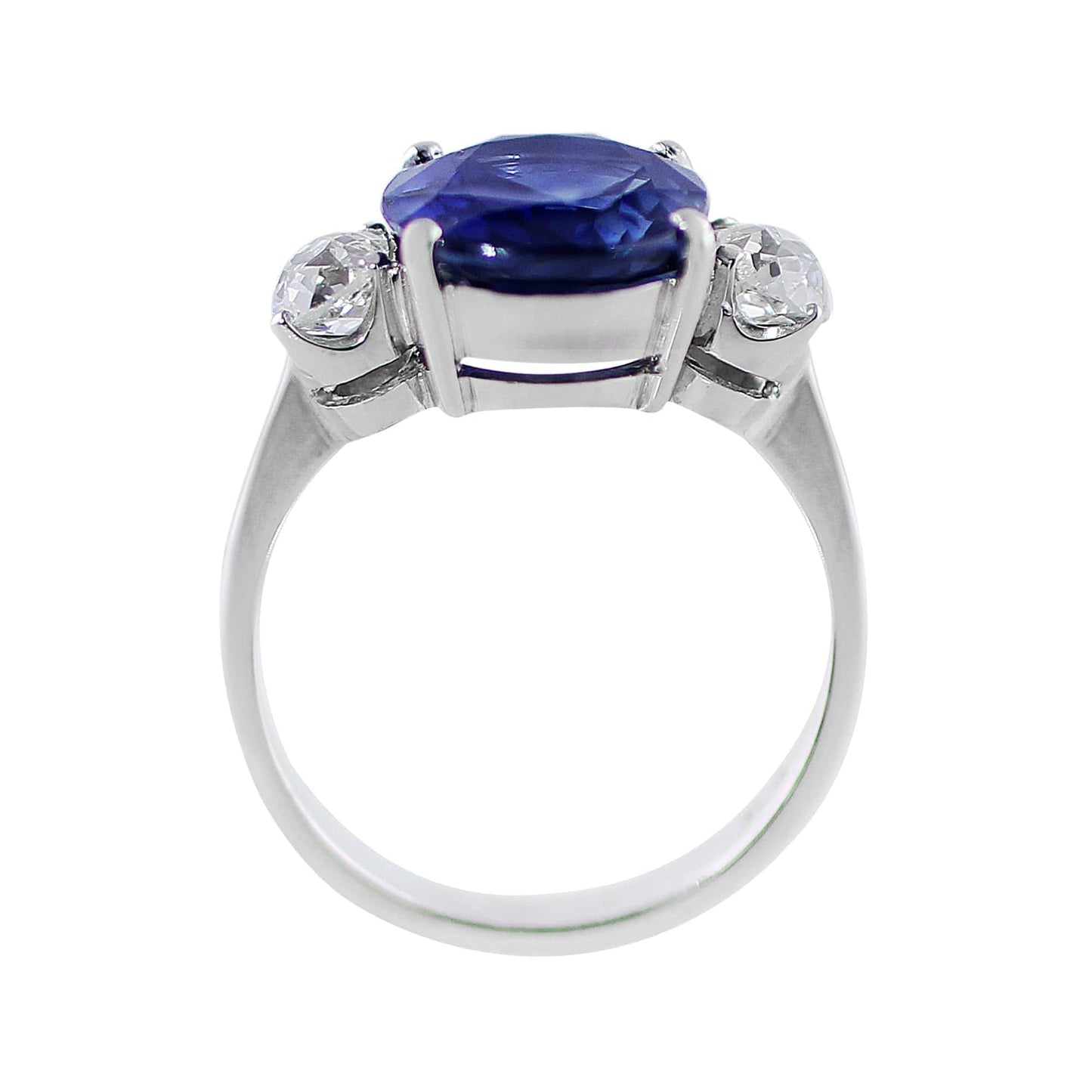 Platinum 5.11ct Ceylon Sapphire Diamond Ring