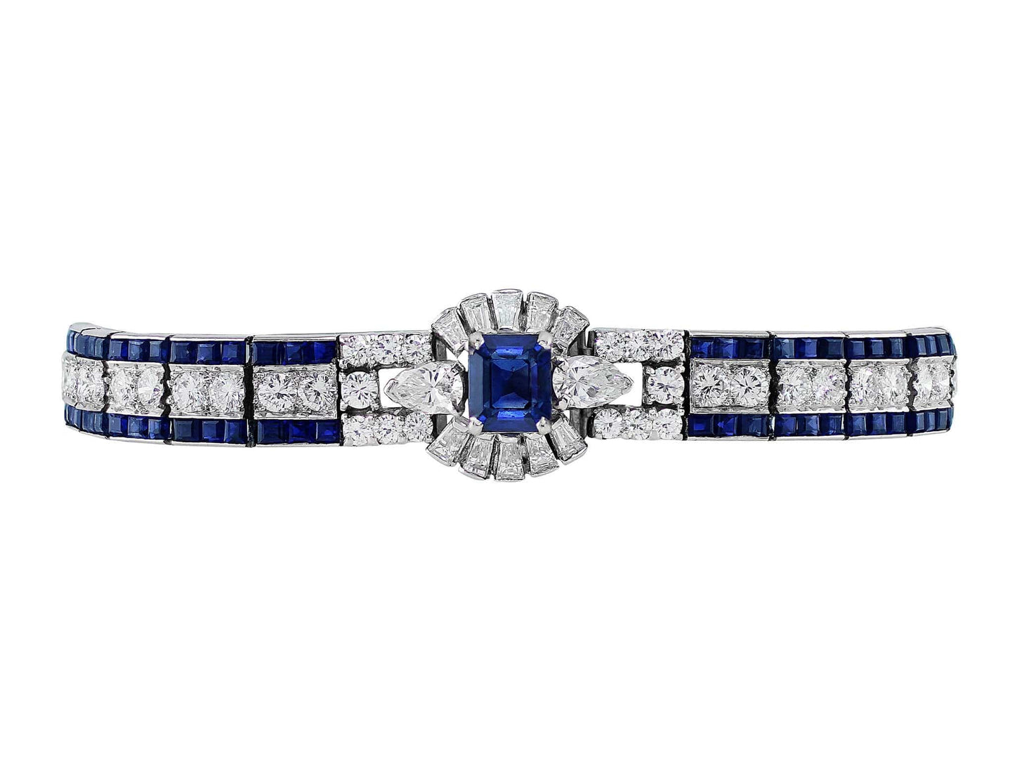 Platinum Estate Oscar Heyman Natural Color Sapphire Bracelet