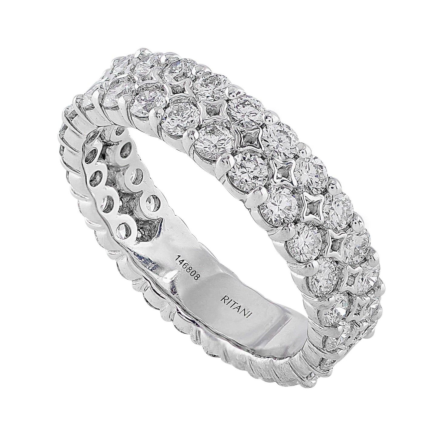 18k White Gold Diamond Eternity Prong Set Ring