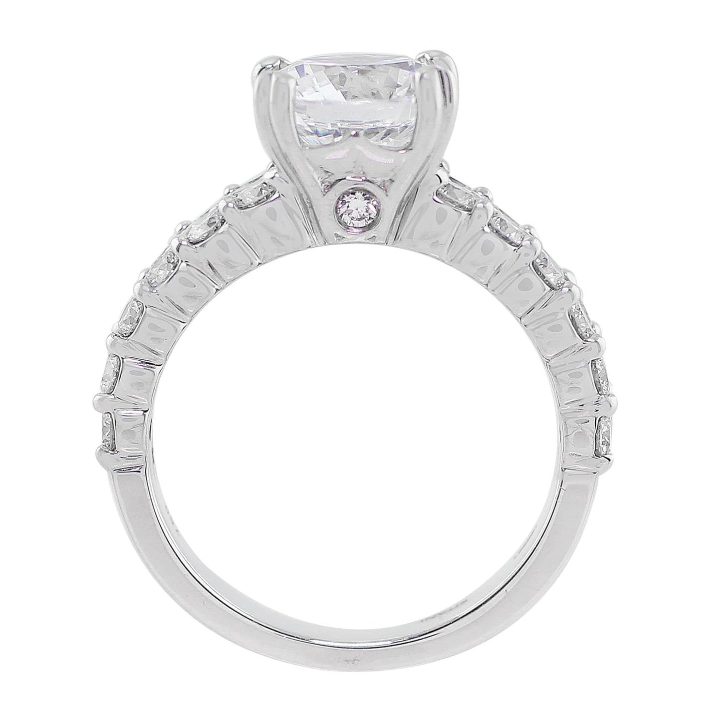 18k White Gold Diamond Double Row Setting