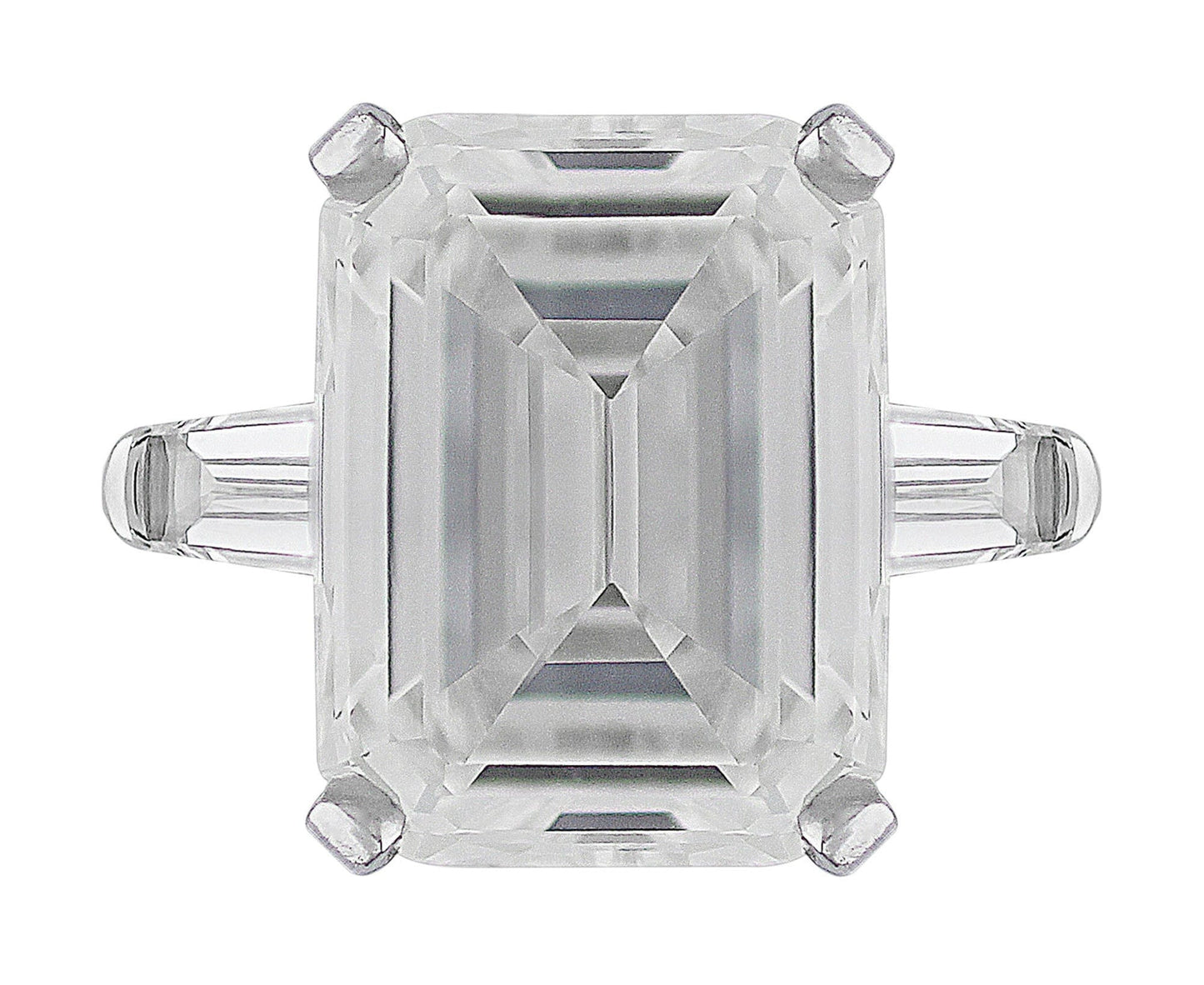 Platinum 9ct Emerald Cut Diamond Ring