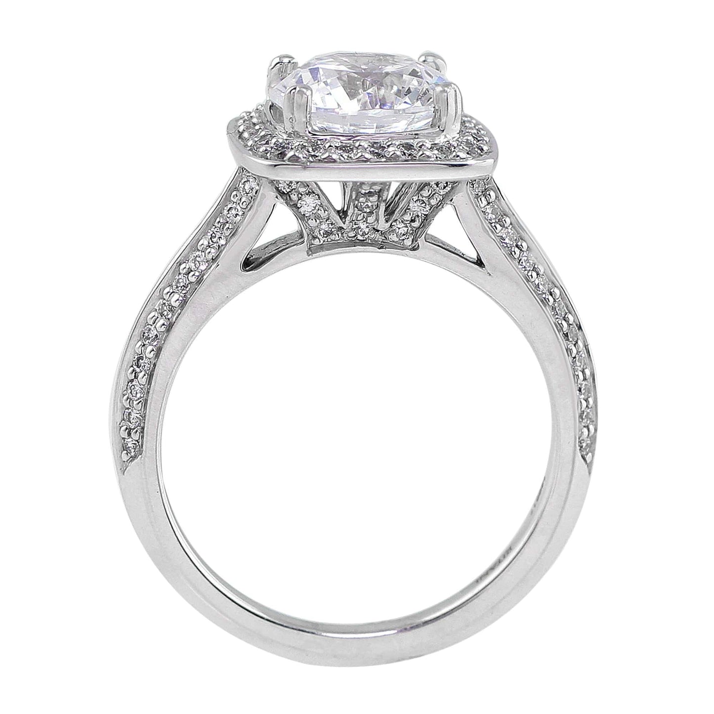 18k White Gold Master Work Micro Pave Set Diamond Setting