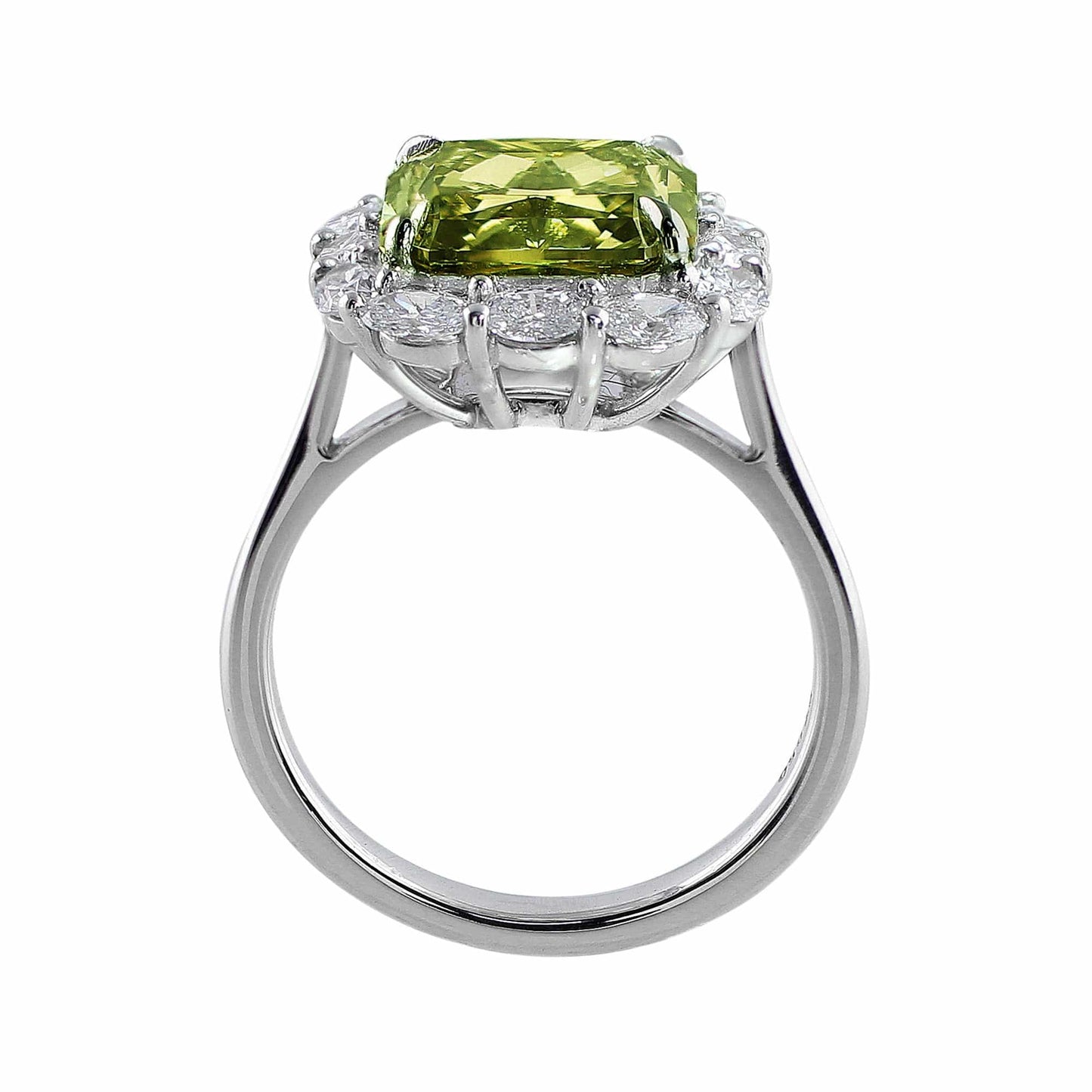 Rivière Platinum 5ct Fancy Green Diamond Ring, GIA Certified