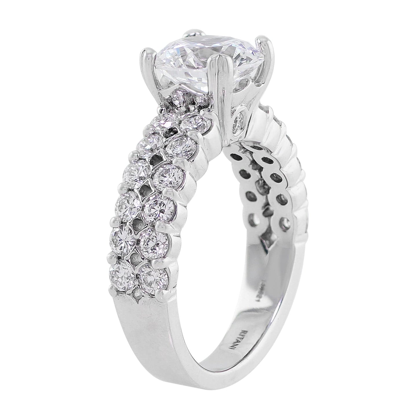 18k White Gold Diamond Double Row Setting