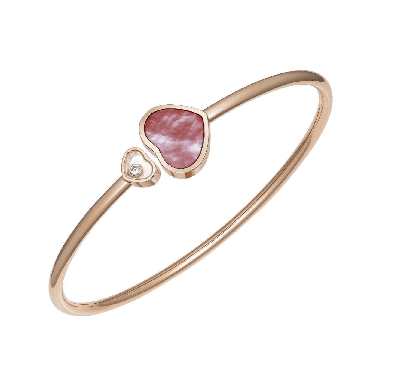Happy Heart Bangle Pink Mother Of Pearl