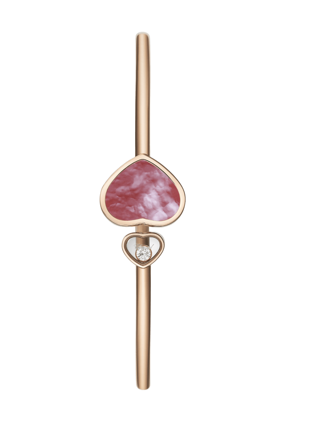 Happy Heart Bangle Pink Mother Of Pearl