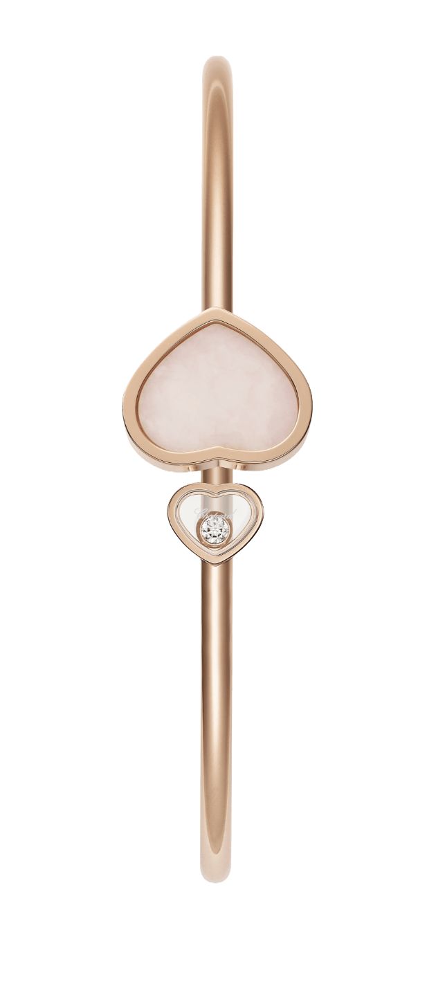 Happy Heart Bangle Pink Opal