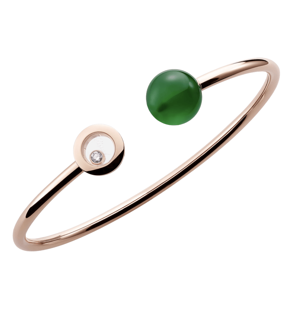 Happy Diamonds Planet Green Agate Bangle Bracelet