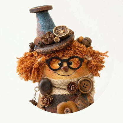Quill Pod Sprite detail – feathery artisan forest nature figurine handmade gift | ZAPIFIY
