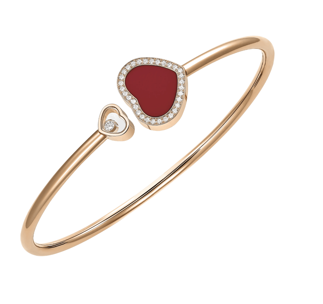 Happy Heart Bangle Red Stone