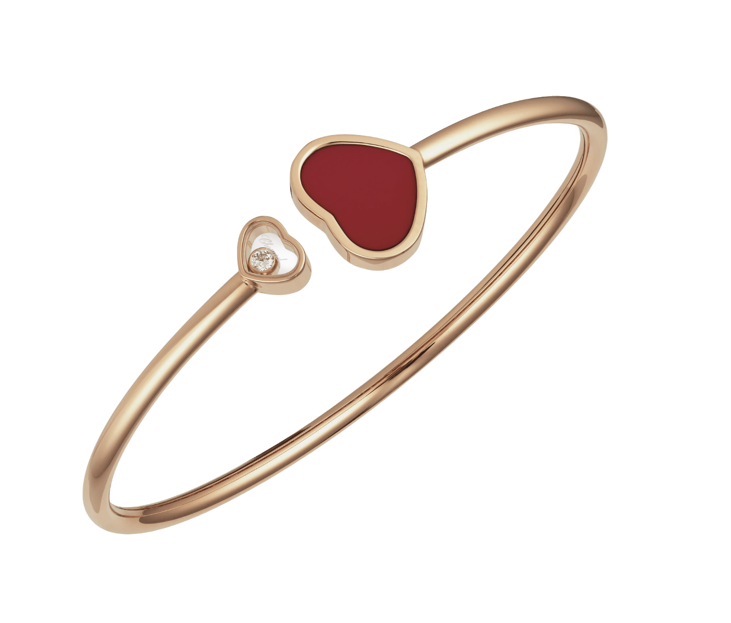 Happy Heart Bangle Red Stone