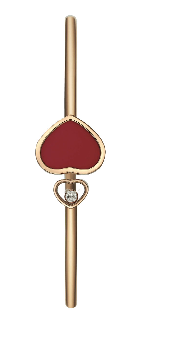 Happy Heart Bangle Red Stone