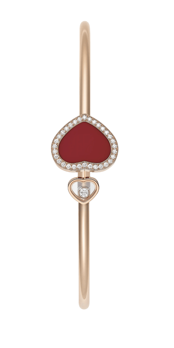 Happy Heart Bangle Red Stone