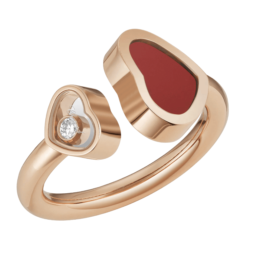 Happy Hearts Ring Red Stone