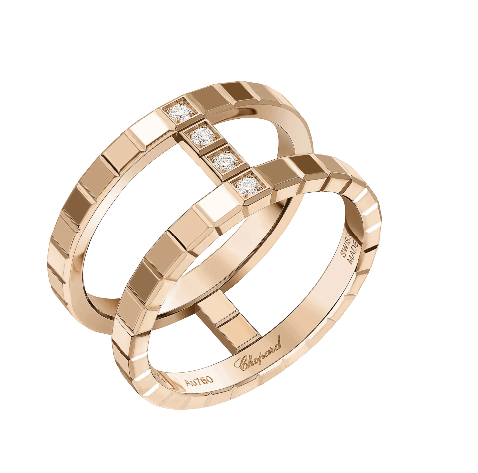 Ice Cube Rose Gold Diamond Ring