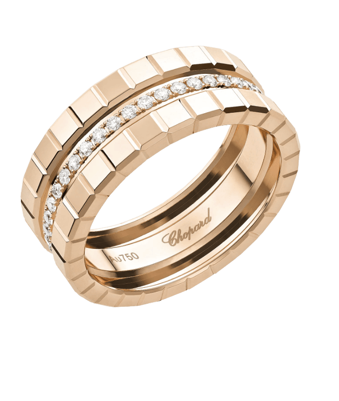 Ice Cube Rose Gold Diamond Ring
